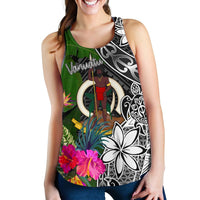 Vanuatu Women Racerback Tank - Turtle Plumeria Banana Leaf - Polynesian Pride