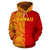 Hawaii Kanaka Polynesian Hoodie The Half Yellow and Red - Polynesian Pride