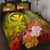 Polynesian Hawaii Quilt Bed Set - Kanaka Maoli Humpback Whale with Tropical Flowers (Yellow) Yellow - Polynesian Pride