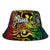 Niue Bucket Hat - Rainbow Polynesian Pattern Unisex Universal Fit Reggae - Polynesian Pride