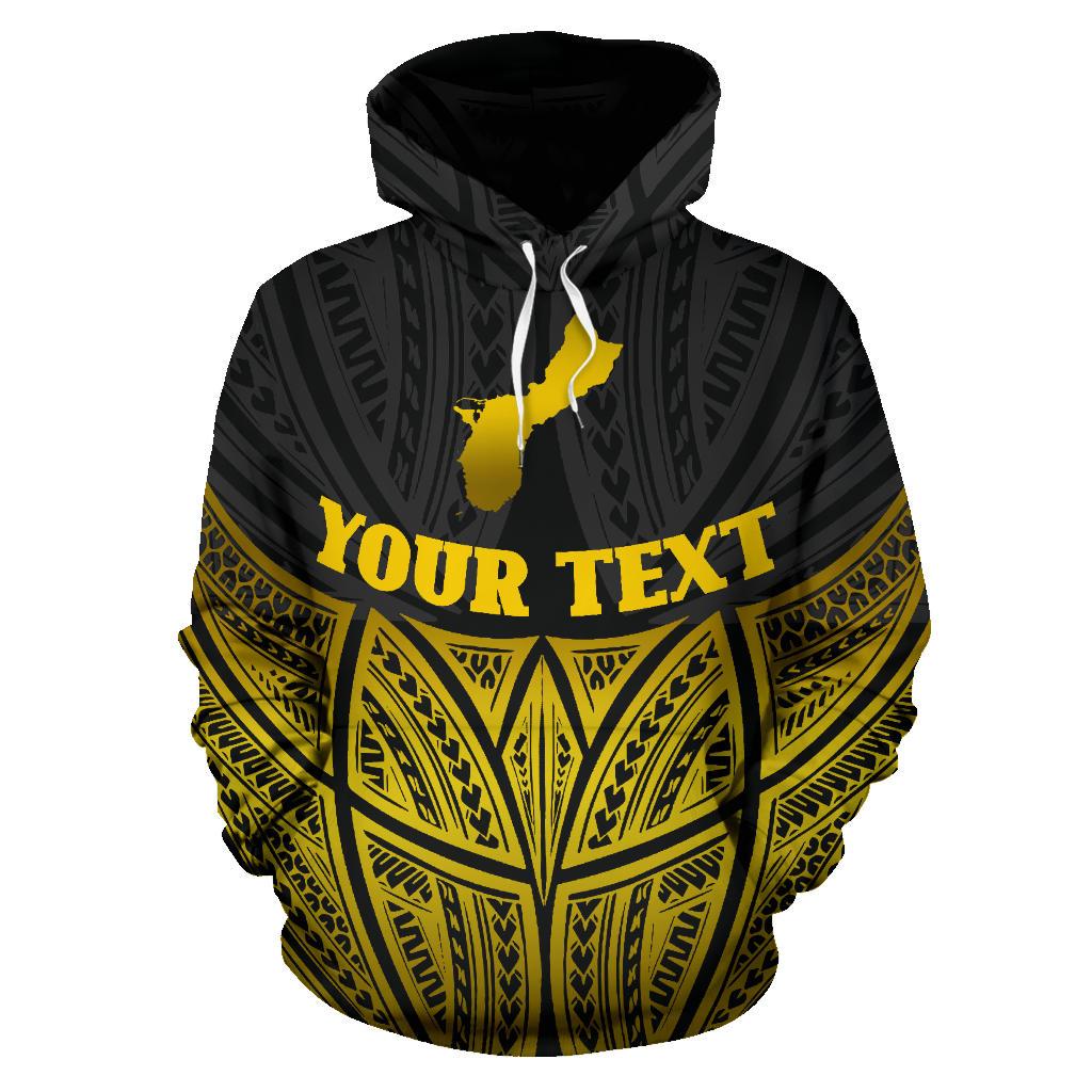Guam Polynesian Custom Hoodie Gold Pride Map nd Seal - Polynesian Pride