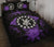 Cook Islands Polynesian Quilt Bed Set Hibiscus Purple Black - Polynesian Pride