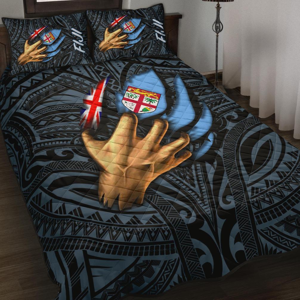 Fiji Quilt Bed Set - Fiji In Me (Blue) Blue - Polynesian Pride