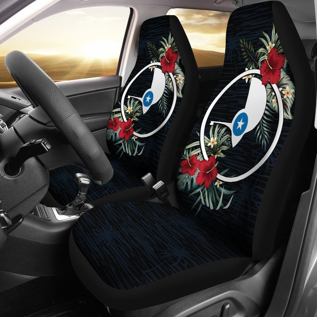 Yap Car Seat Covers - Yap Flag Hibiscus - A02 - Polynesian Pride
