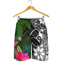 Yap Men Shorts - Turtle Plumeria Banana Leaf - Polynesian Pride