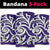 Polynesian Maori Ethnic Ornament Violet Bandana 3 - Pack - Polynesian Pride