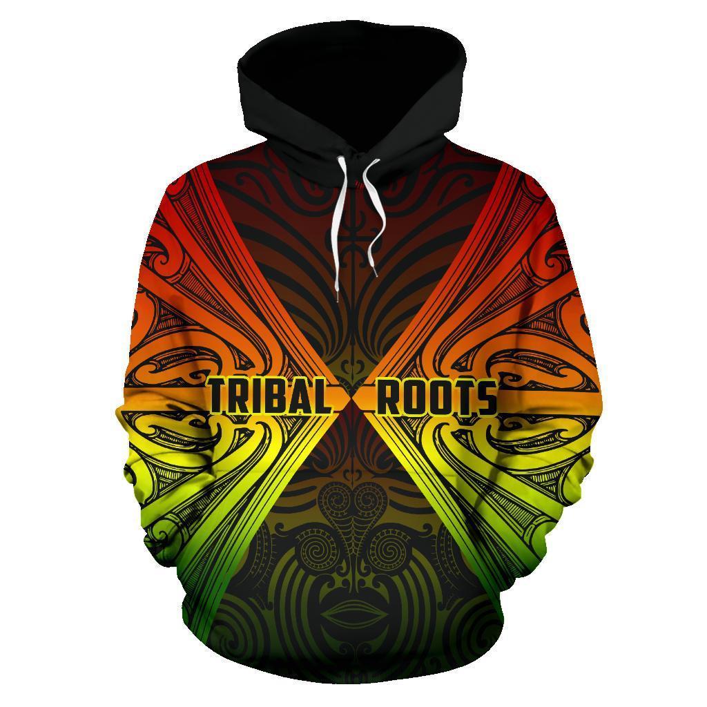 Maori Aotearoa Tribal Roots Hoodie Rasta Unisex Rasta - Polynesian Pride