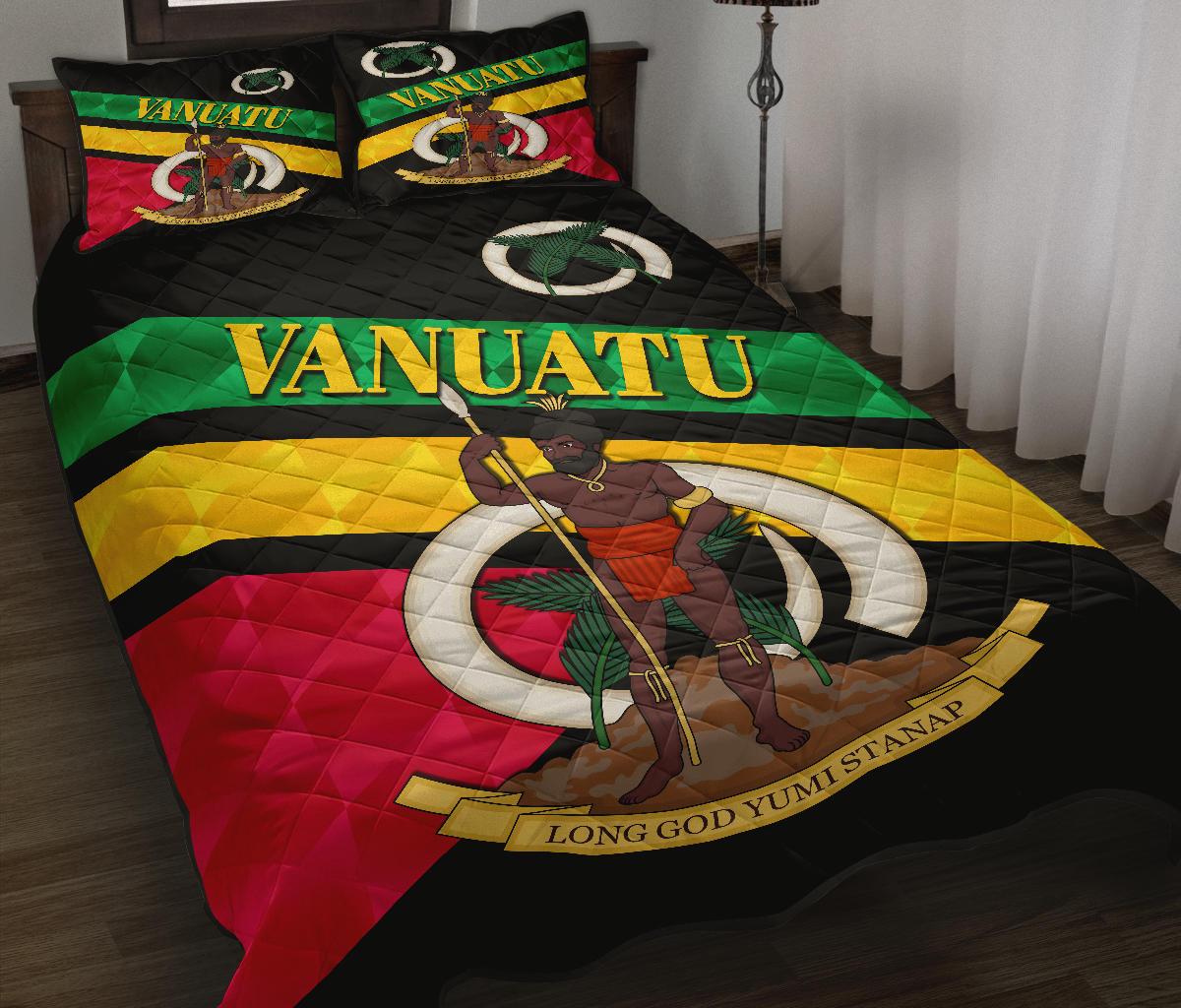 Vanuatu Quilt Bed Set Sporty Style Green - Polynesian Pride