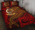 Vanuatu Polynesian Quilt Bed Set - Red Shark Polynesian Tattoo Red - Polynesian Pride