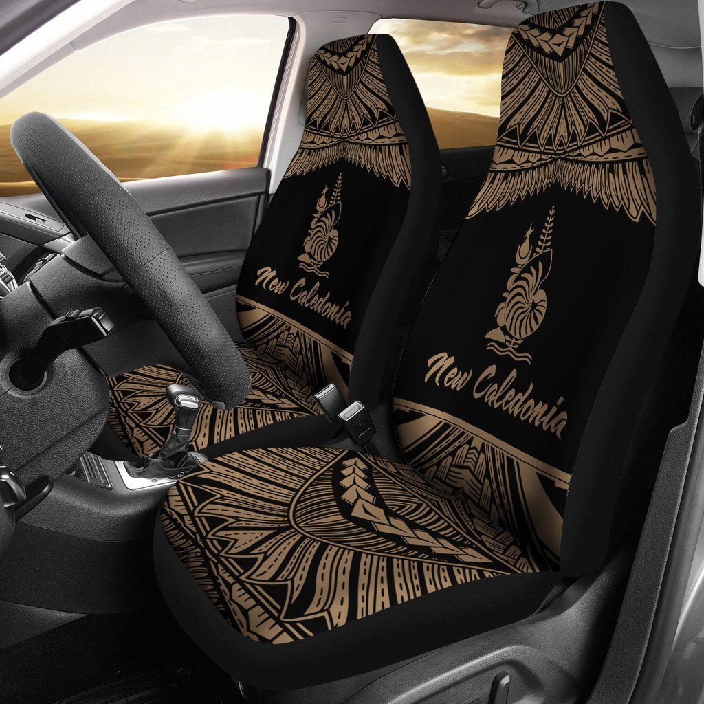 New Caledonia Polynesian Car Seat Covers - Pride Gold Version Universal Fit Gold - Polynesian Pride