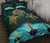 Personalized - Hawaii Map Turtle Hibiscus Polynesian Luxury Quilt Bed Set - Honu Ohana - Polynesian Pride