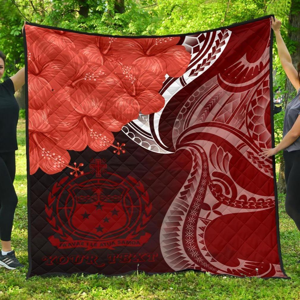 Samoa Custom Personalised Premium Quilt - Samoa Seal Wave Style (Red) Red - Polynesian Pride