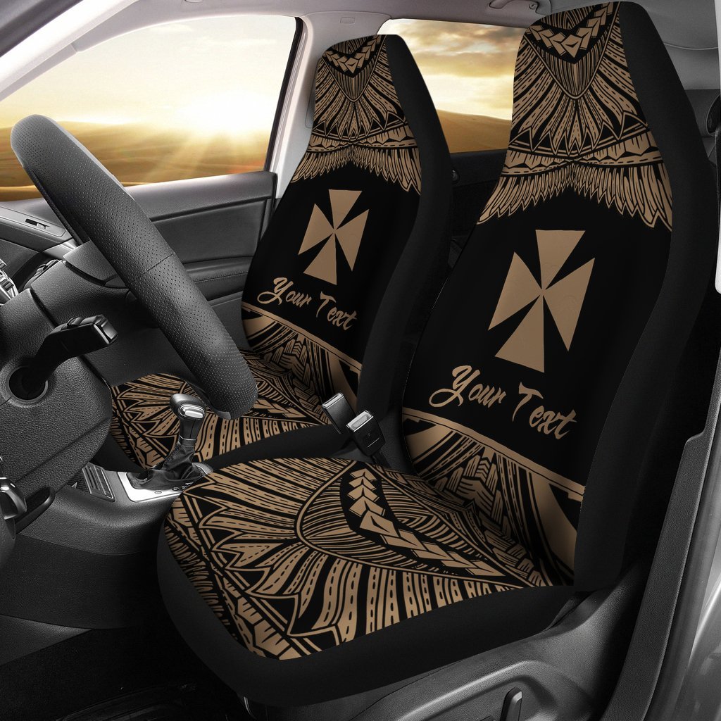 Wallis and Futuna Polynesian Custom Personalised Peisonalised Car Seat Covers - Pride Gold Version Universal Fit Gold - Polynesian Pride