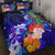 Custom Personalised Chuuk Quilt Bed Set - Humpback Whale with Tropical Flowers (Blue) Blue - Polynesian Pride