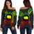 Cook Islands Polynesian Shoulder Sweater Map Reggae Art - Polynesian Pride