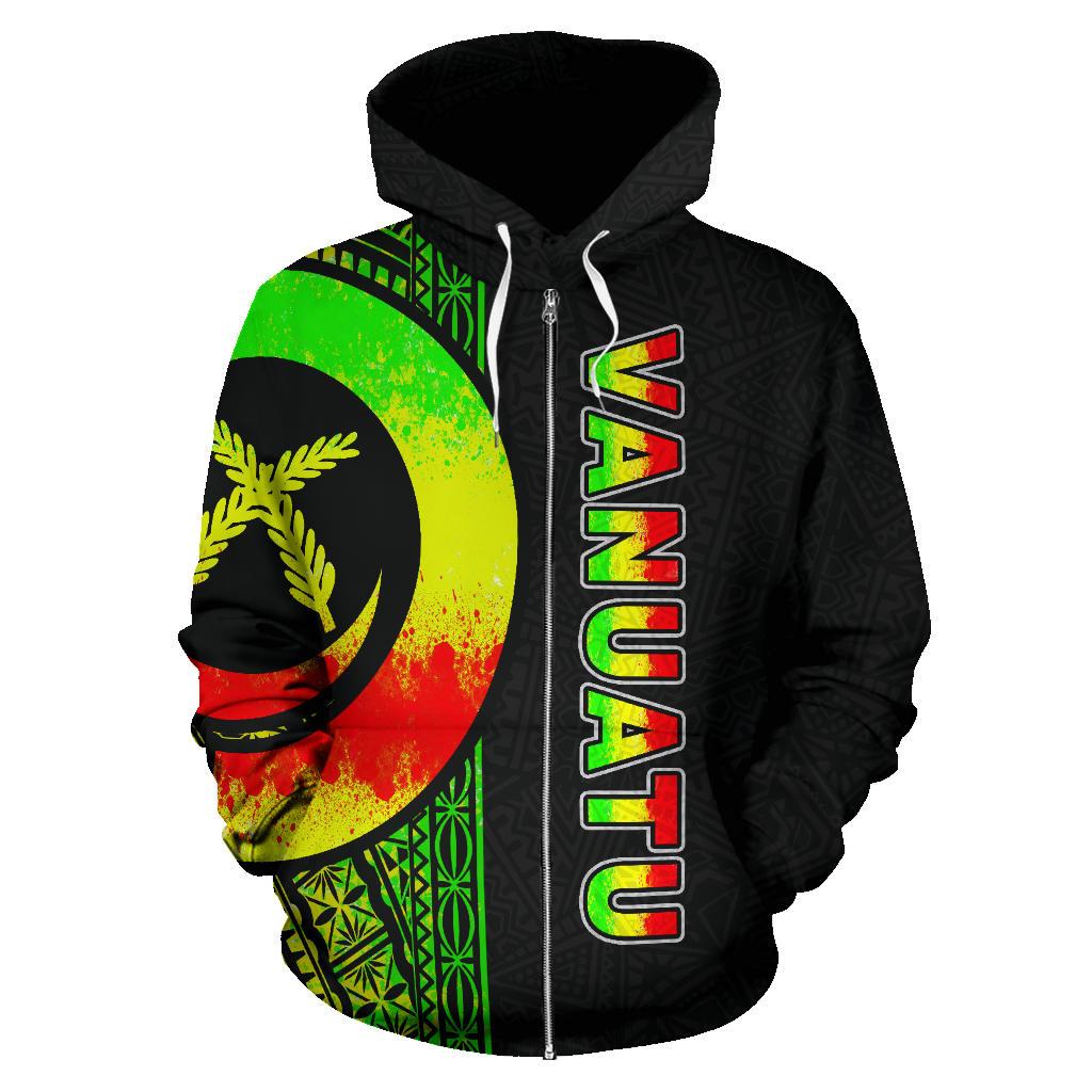 Vanuatu Polynesian Zip up Hoodie Reggae Line - Polynesian Pride