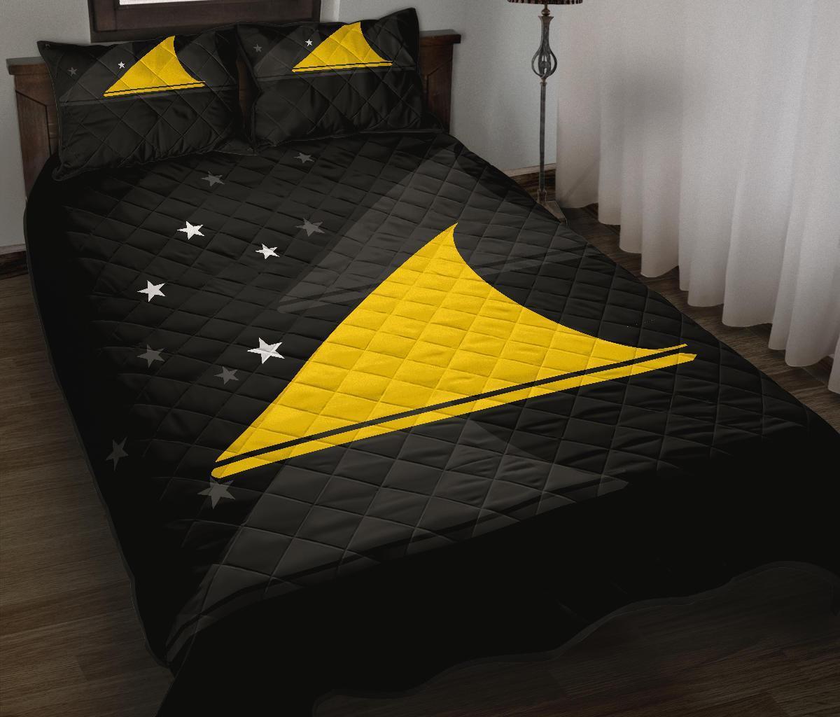 Tokelau Polynesian Quilt Bed Set Black - Polynesian Pride