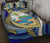 Guam Polynesian Quilt Bed Set - Guam Turtle Coat Of Arms Blue - Polynesian Pride