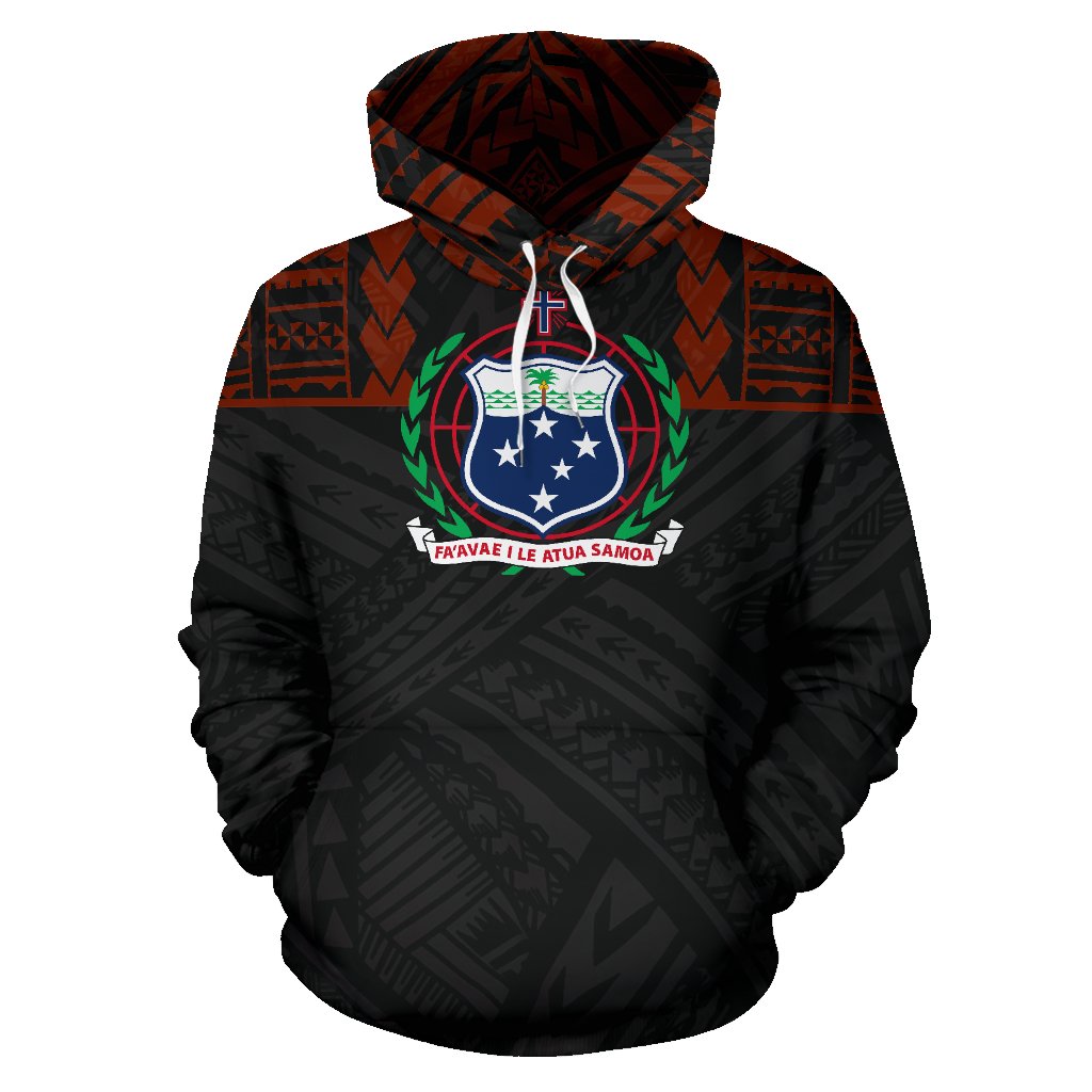 Samoa All Over Hoodie Polynesian Is Front - Polynesian Pride