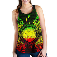 Northern Mariana Islands Polynesian Women Tank Top Map Reggae Reggae - Polynesian Pride