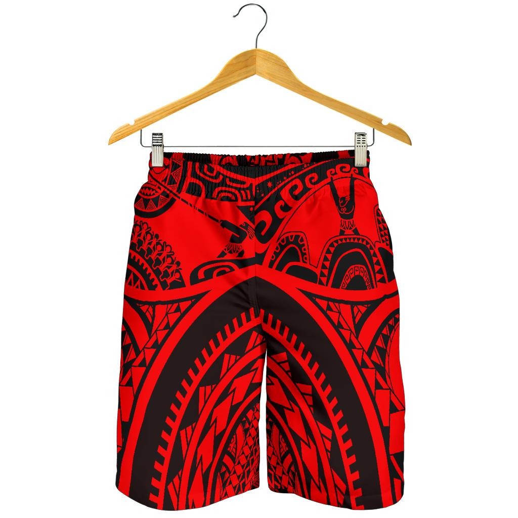Polynesian Men's Shorts, Maui Tattoo Polynesian Patterns (Red) - Polynesian Pride