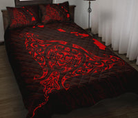 Rays Hawaii Map Polynesian Quilt Bed Set - Red - Polynesian Pride