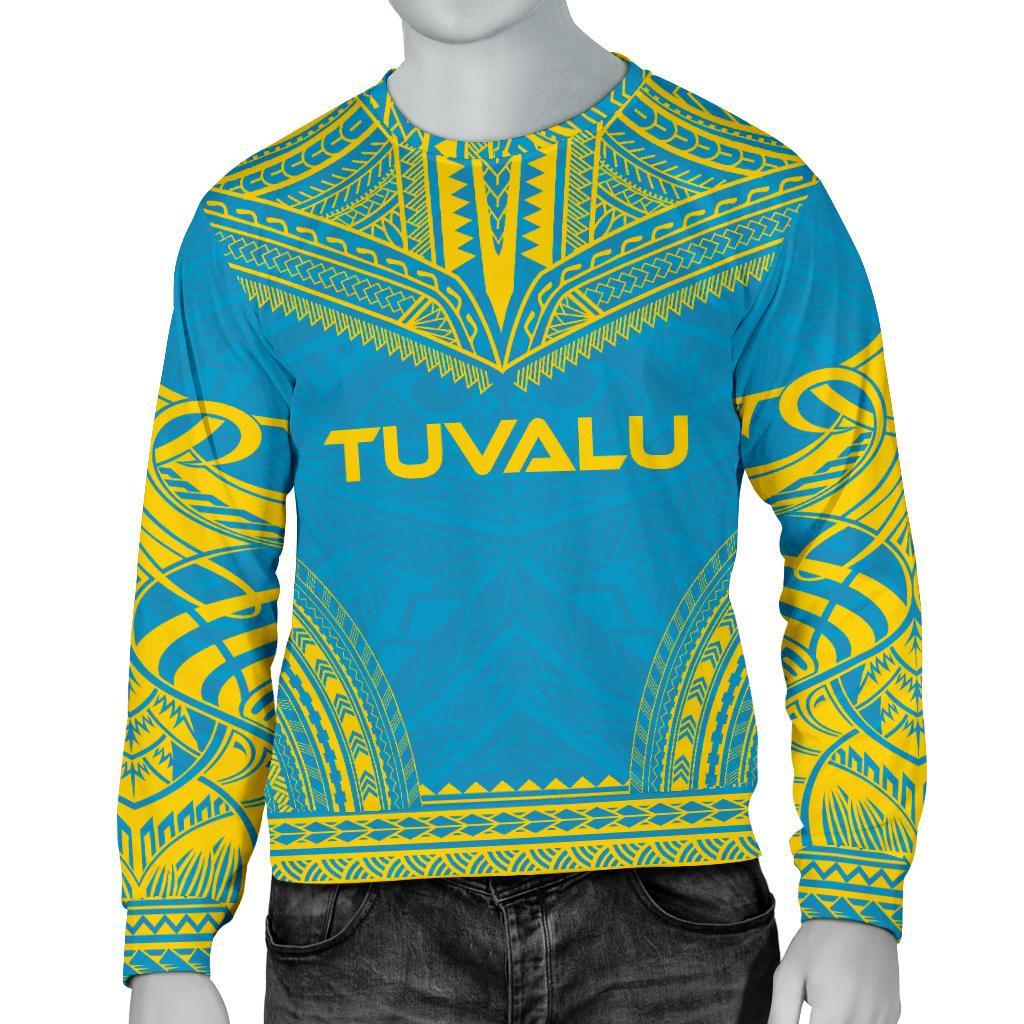 Tuvalu Sweater - Polynesian Chief Flag Version Unisex White - Polynesian Pride