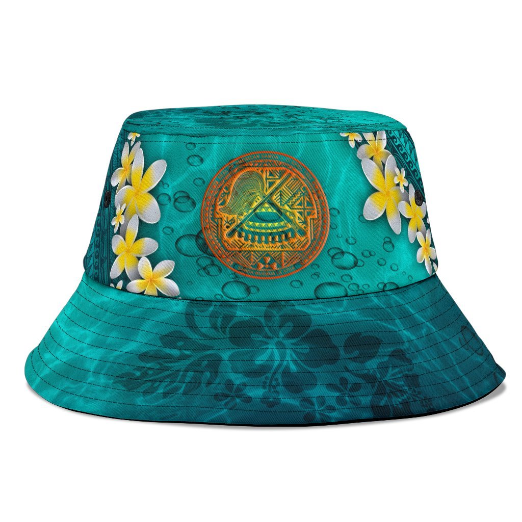 American Samoa Polynessian Bucket Hat - Manta Ray Ocean Unisex Universal Fit Blue - Polynesian Pride