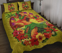Kanaka Maoli (Hawaiian) Quilt Bed Set - Polynesian Hula Girl Tropical Flower - Polynesian Pride