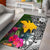 Papua New Guinea Area Rug - Turtle Plumeria Banana Leaf Black - Polynesian Pride