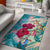 Polynesian Hawaii Area Rug - Plumeria Turtles with Hibiscus BLUE - Polynesian Pride