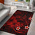 Polynesian Hawaii Area Rug - Humpback Whale with Hibiscus (Red) Red - Polynesian Pride