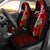 Solomon Islands Polynesian Custom Personalised Car Seat Covers - Coat Of Arm With Hibiscus Universal Fit Red - Polynesian Pride