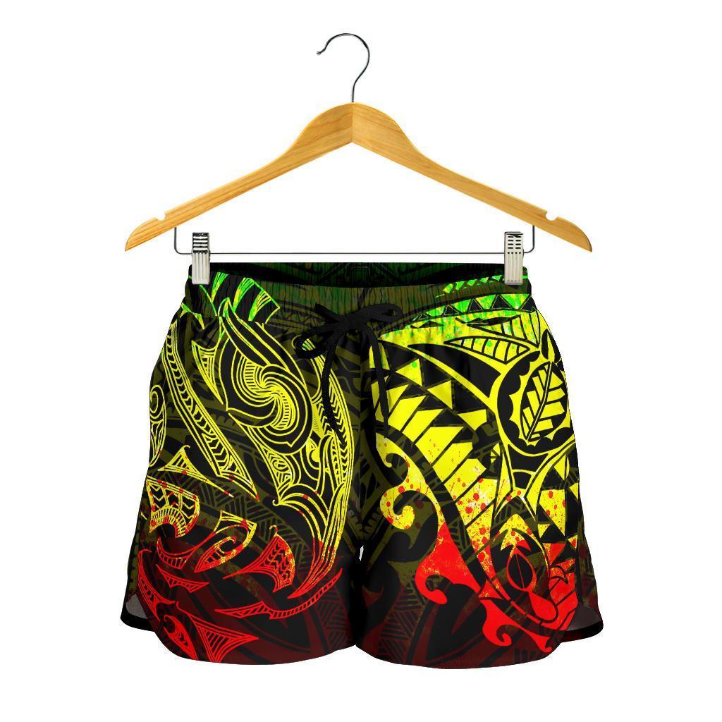 New Zealand All Over Print Women's Shorts, Maori Polynesian Tattoo Reggage Women Reggage - Polynesian Pride