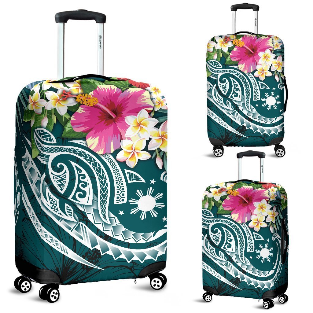 The Philippines Luggage Covers - Summer Plumeria (Turquoise) - Polynesian Pride