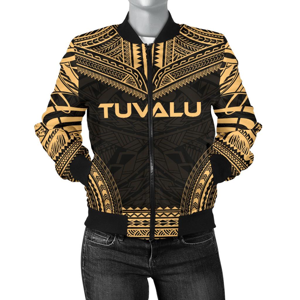 Tuvalu Polynesian Chief Women'S Bomber Jacket - Gold Version Gold - Polynesian Pride