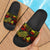 Tuvalu Sandals - Turtle Hibiscus Pattern Reggae Black - Polynesian Pride