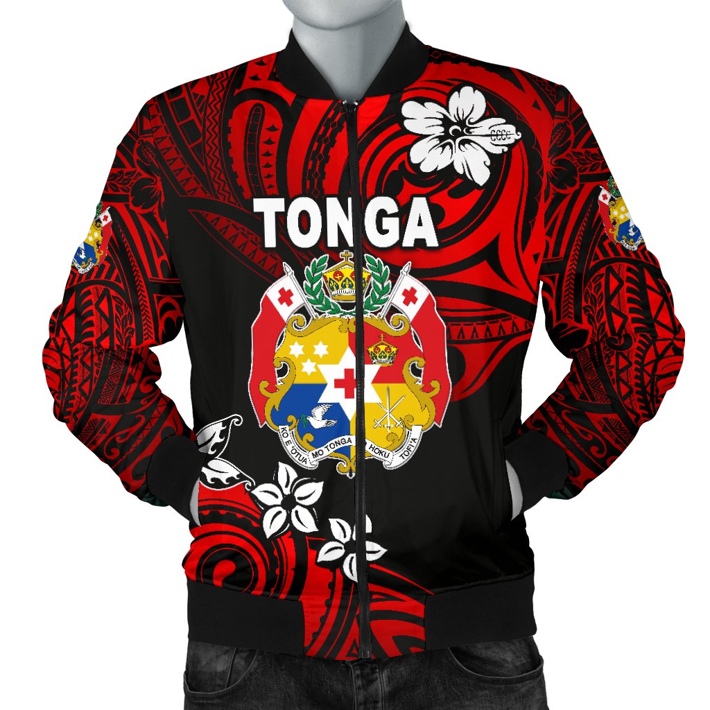 Mate Ma'a Tonga Rugby Men's Bomber Jacket Polynesian Unique Vibes - Red Art - Polynesian Pride