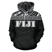 Fiji All Over Hoodie Polynesian Black Version - Polynesian Pride