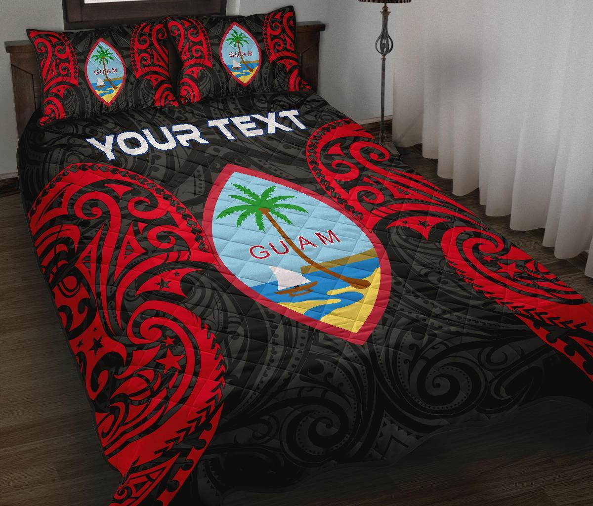 Guam Polynesian Custom Personalised Quilt Bed Set - Guam Spirit Red - Polynesian Pride