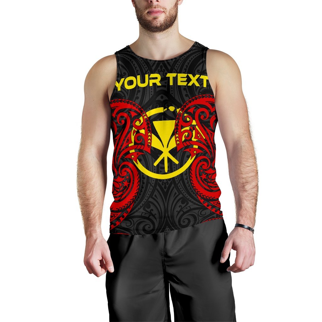 Polynesian Custom Personalised Hawaii Men's Tank Top - Hawaiian Spirit Red - Polynesian Pride