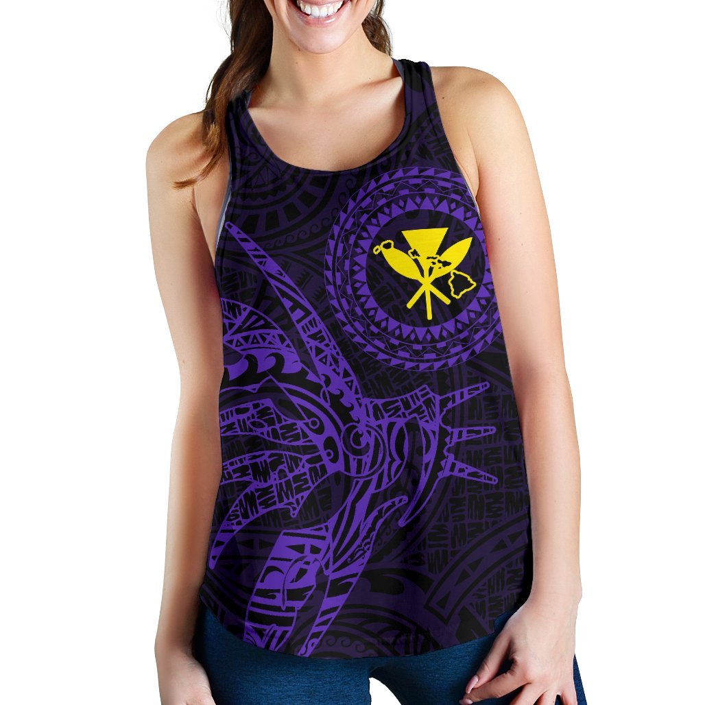 Hawaii Women's Racerback Tank Polynesian Kanaka Map Hawaiian Racerback - Purple - TT Style - Polynesian Pride