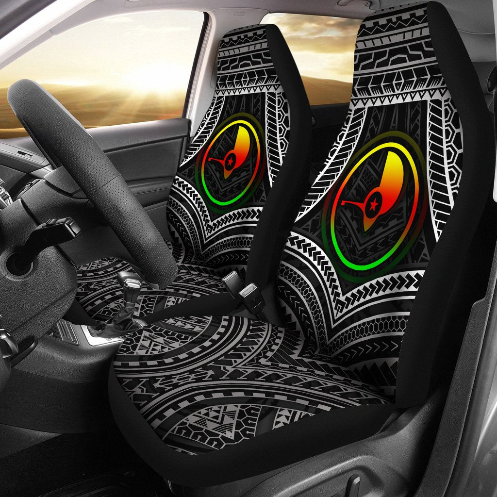 YAP Polynesian Car Seat Covers - Yap Flag Reggae Color Universal Fit Reggae - Polynesian Pride