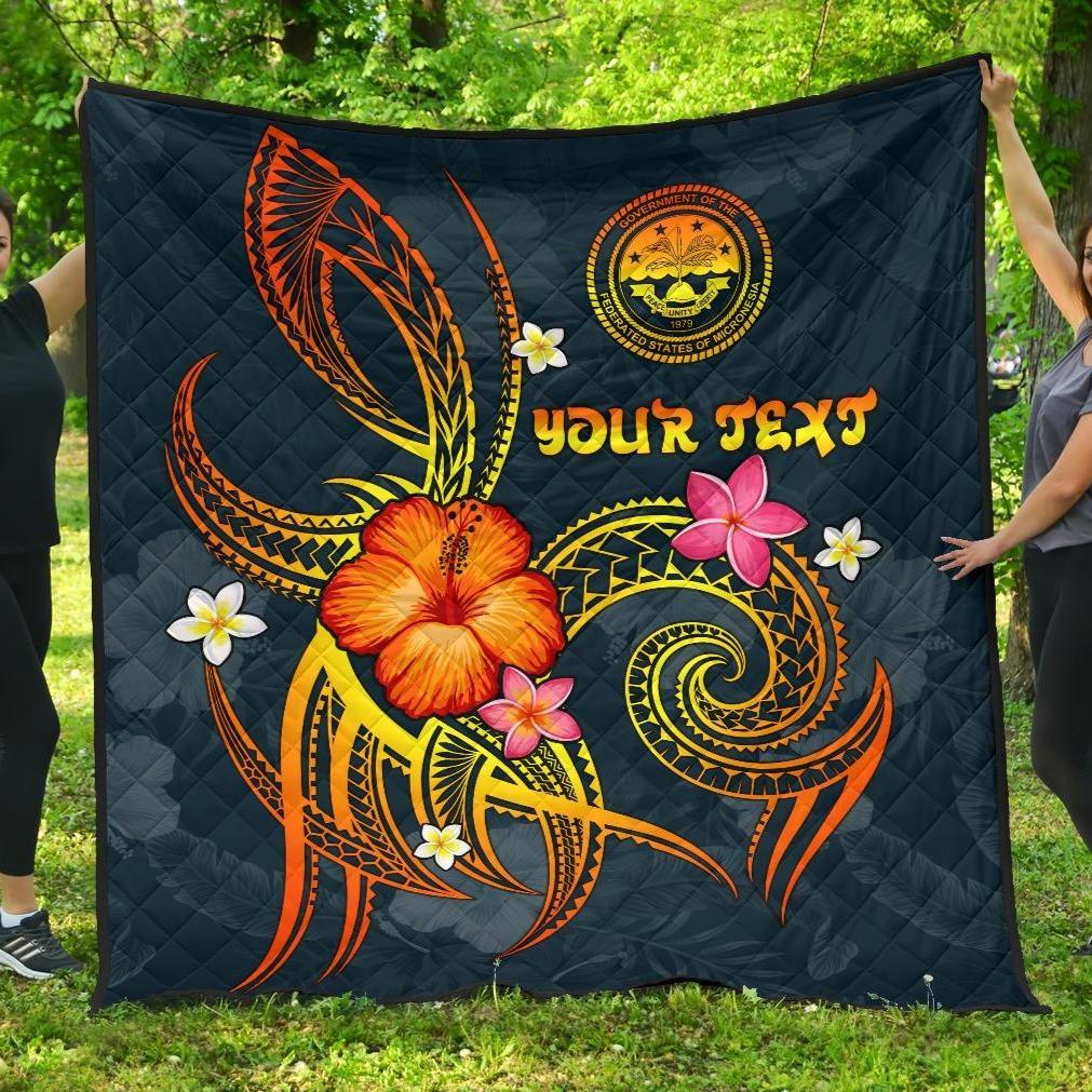 Federated States of Micronesia Polynesian Personalised Premium Quilt - Legend of FSM (Blue) Blue - Polynesian Pride