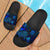 Tuvalu Sandals - Turtle Hibiscus Pattern Blue Black - Polynesian Pride