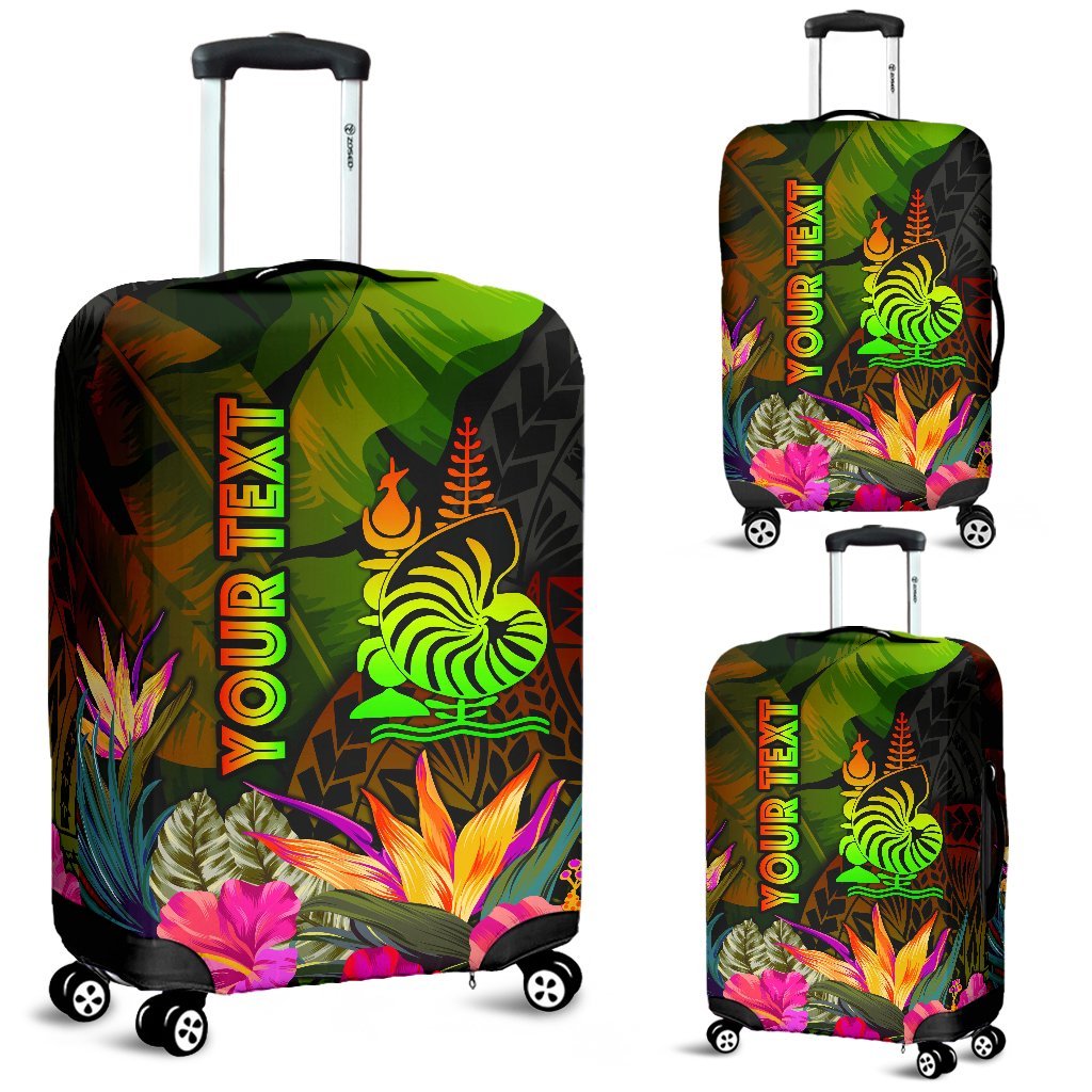 New Caledonia Polynesian Personalised Luggage Covers - Hibiscus and Banana Leaves - Polynesian Pride