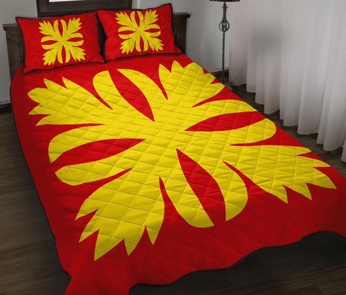 Hawaiian Royal Pattern Quilt Bed Set - Royal - C3 Style Art - Polynesian Pride