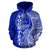 Guam Polynesian Custom Zip up Hoodie Coconut Blue - Polynesian Pride