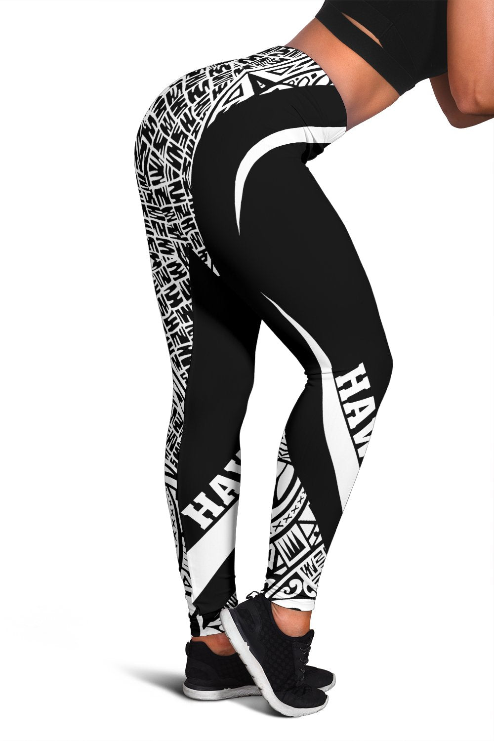 Hawaii Polynesian Leggings - Circle Style White White - Polynesian Pride