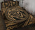 Hawaiian Kanaka Honu Hibiscus Tornando Gold Polynesian Quilt Bed Set - Polynesian Pride